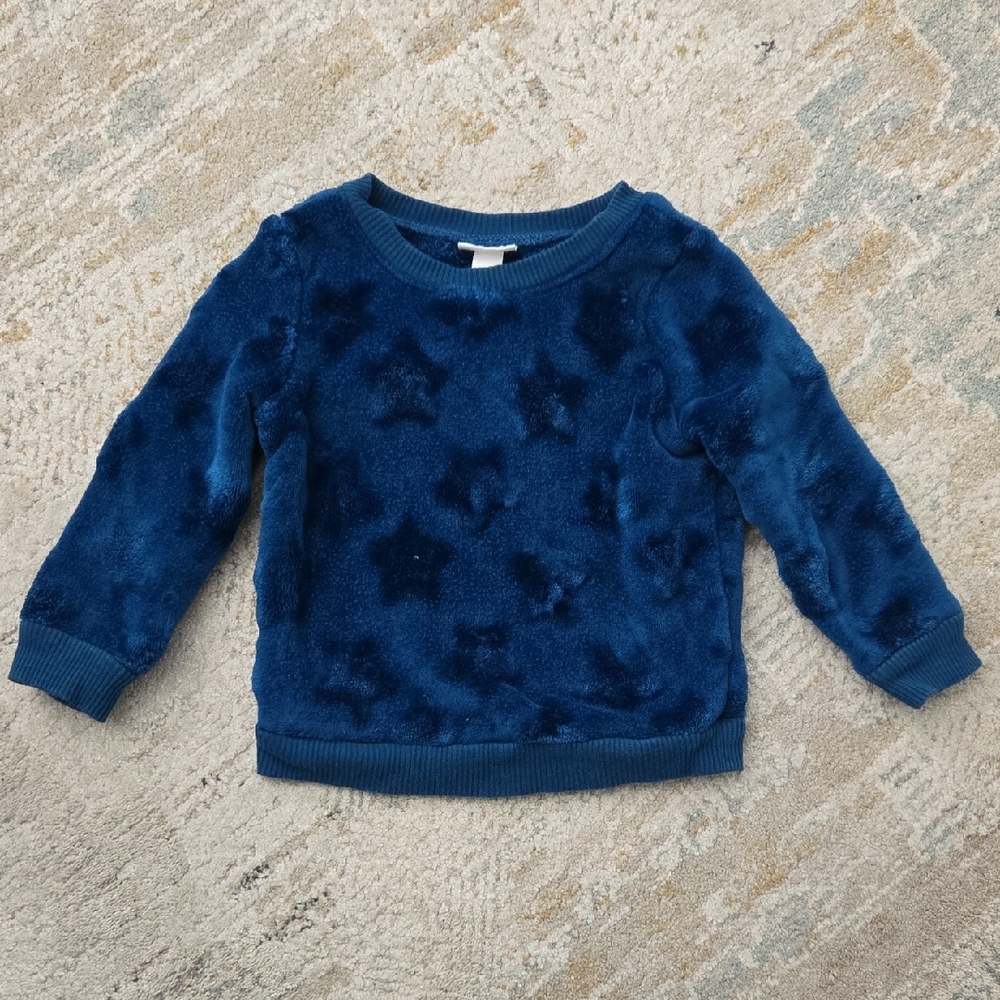 Cat & Jack Blue Star Pattern Fleece Sweatshirt